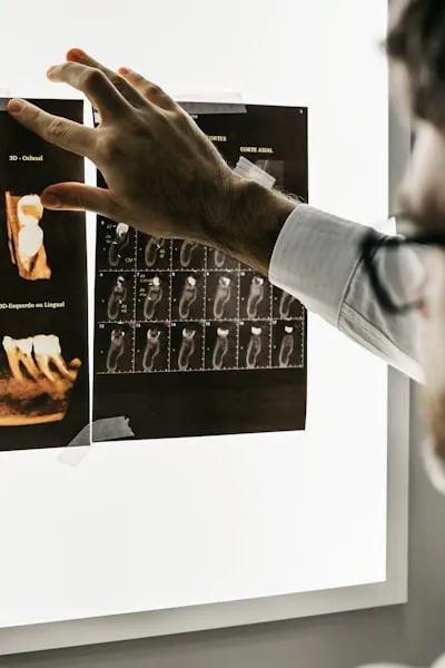 Dentist examining patient