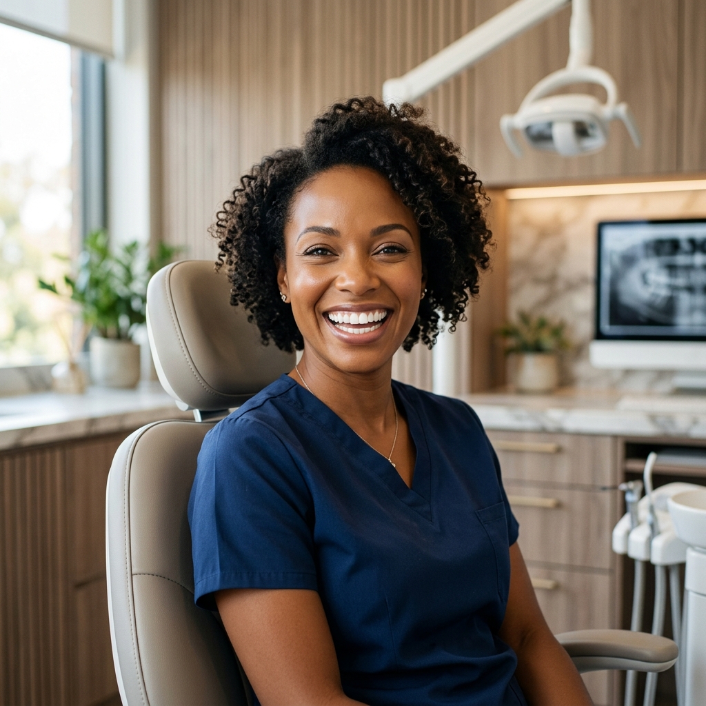 Diverse happy patient